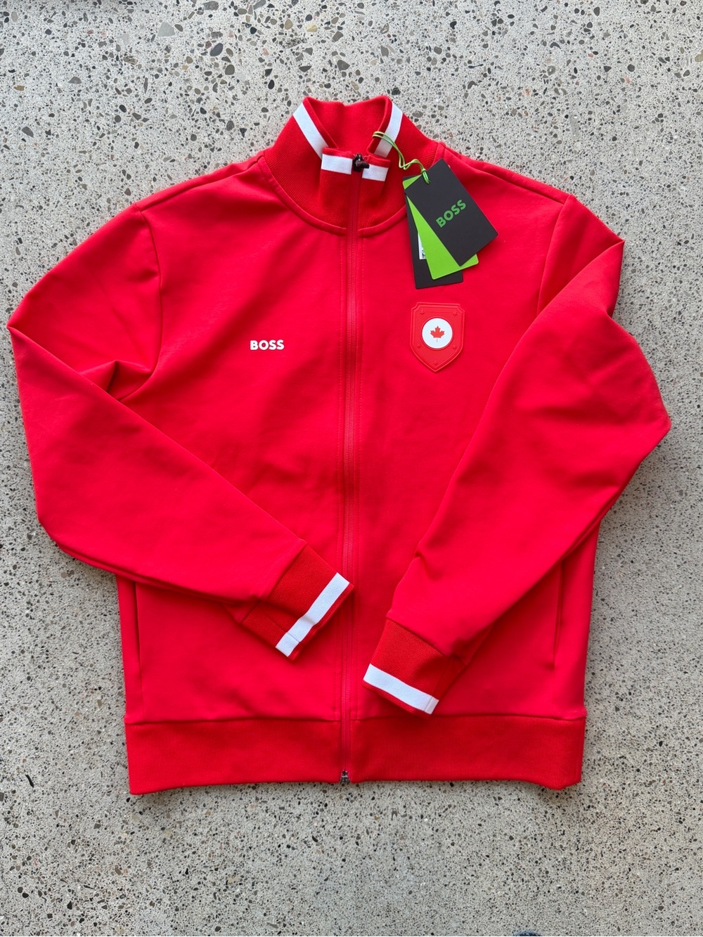 Boss Red Athletic Jacket with Embossed Maple Crest